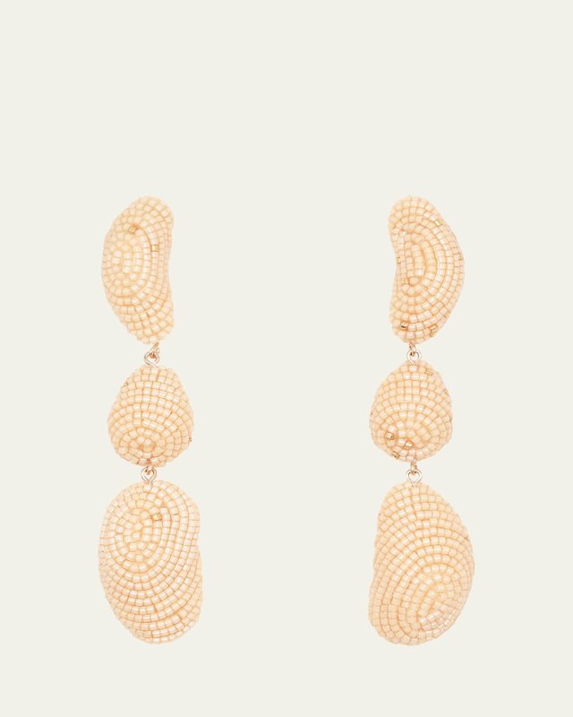 Lapis Drop Earrings, Cream